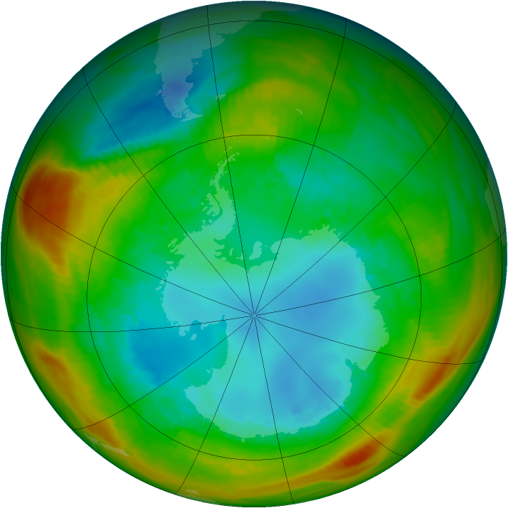 Antarctic ozone map for 18 August 1981